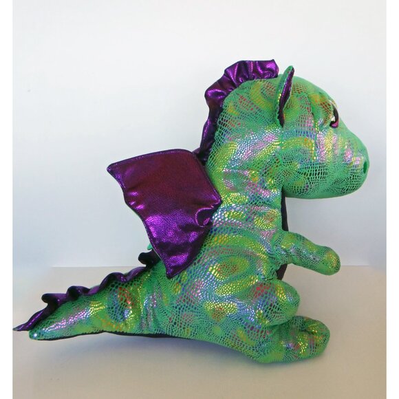 TY Cinder Green Dragon Large Plush Stuffed Animal Beanie Boo 16" - Picture 6 of 9